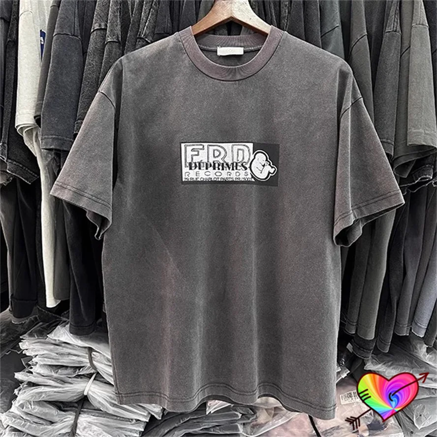 2024 Washed Enfants Riches Deprimes Records Tee Men Women Vintage Grey ERD T-shirt Oversize Tops Short Sleeve