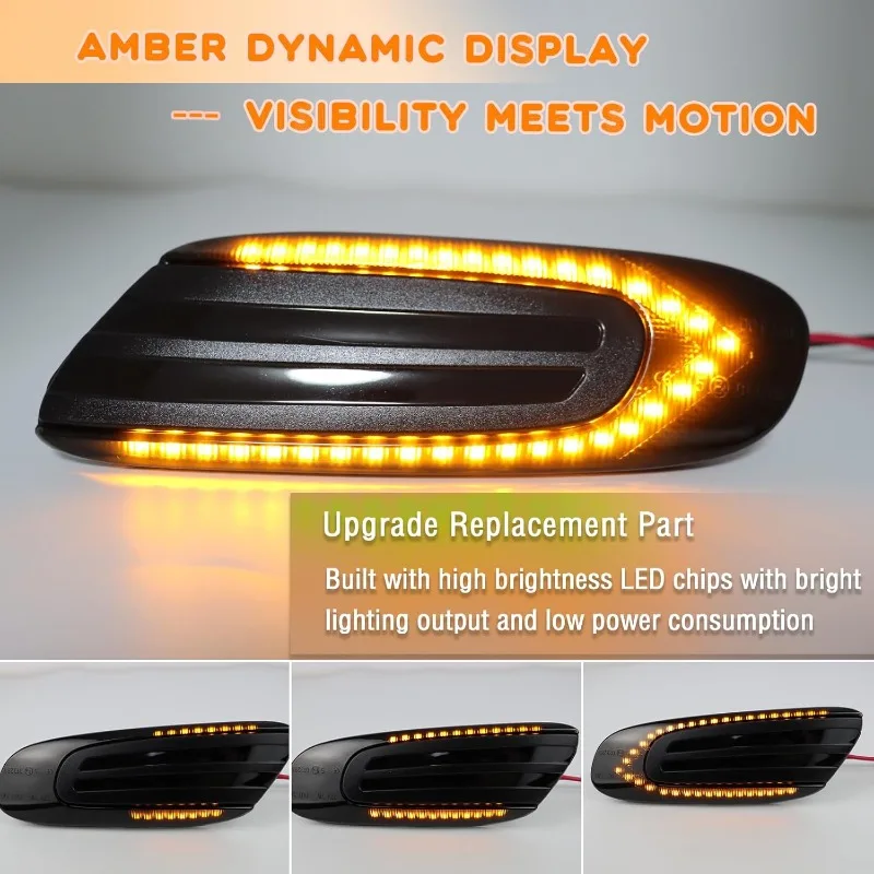 For Mini Cooper One F55 F56 F57 Dynamic LED Indicator Side Repeater Light Black