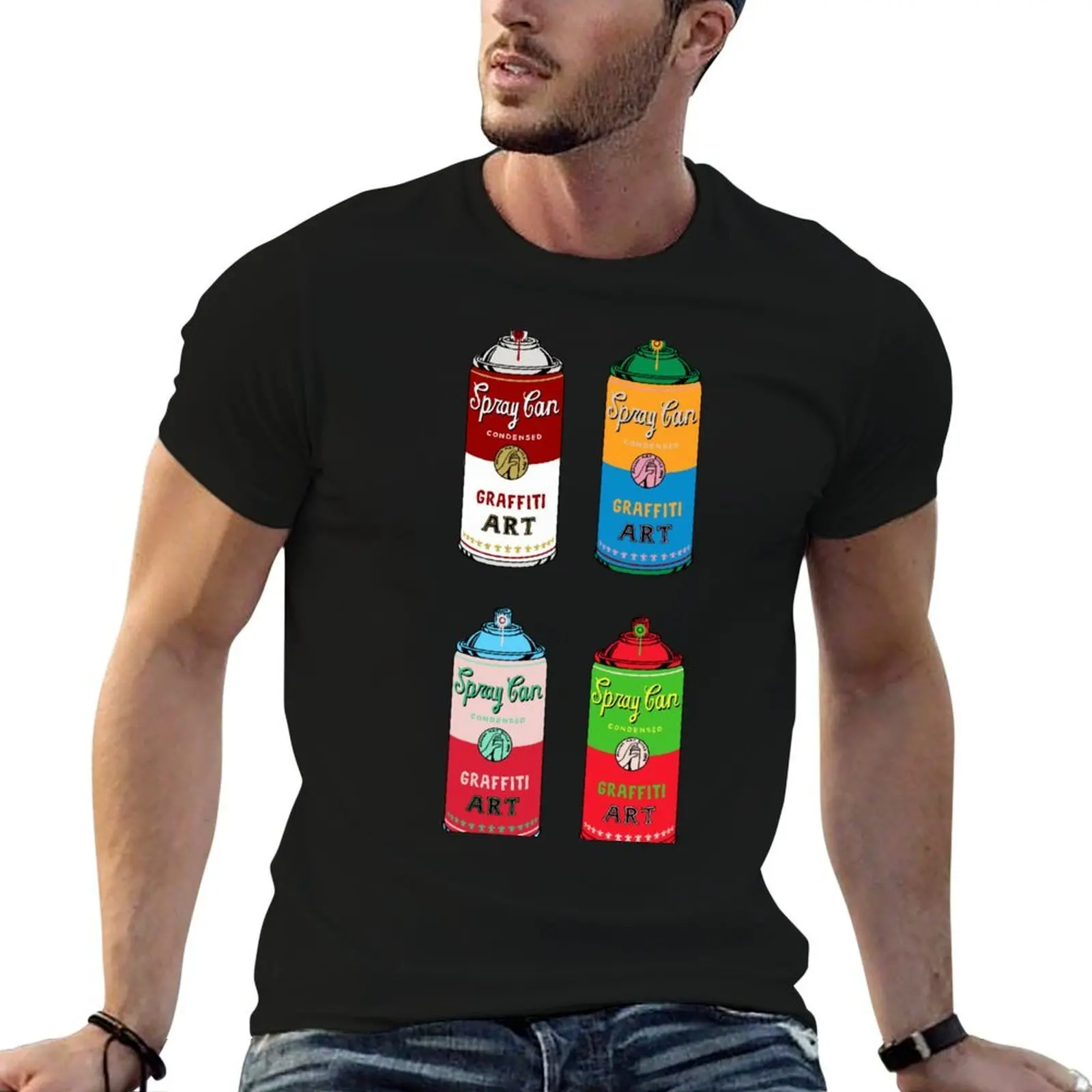 Spray can art T-Shirt anime shirt hippie clothes mens t shirt graphic