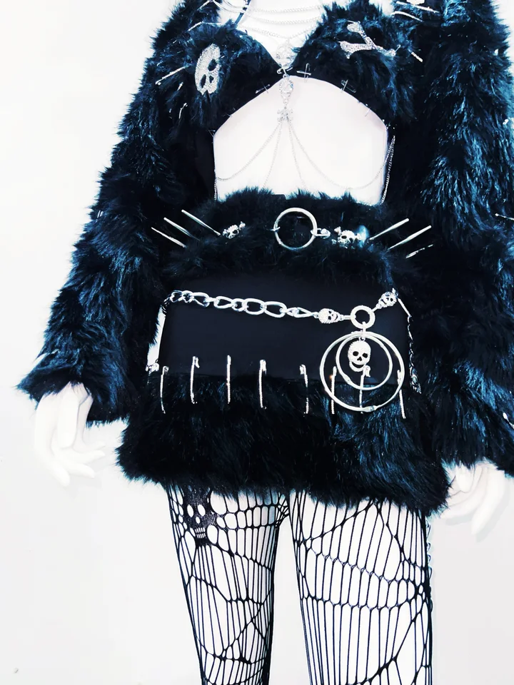 Unique Faux fur y2k Faux fur Harajuku Faux fur Gothic Faux fur