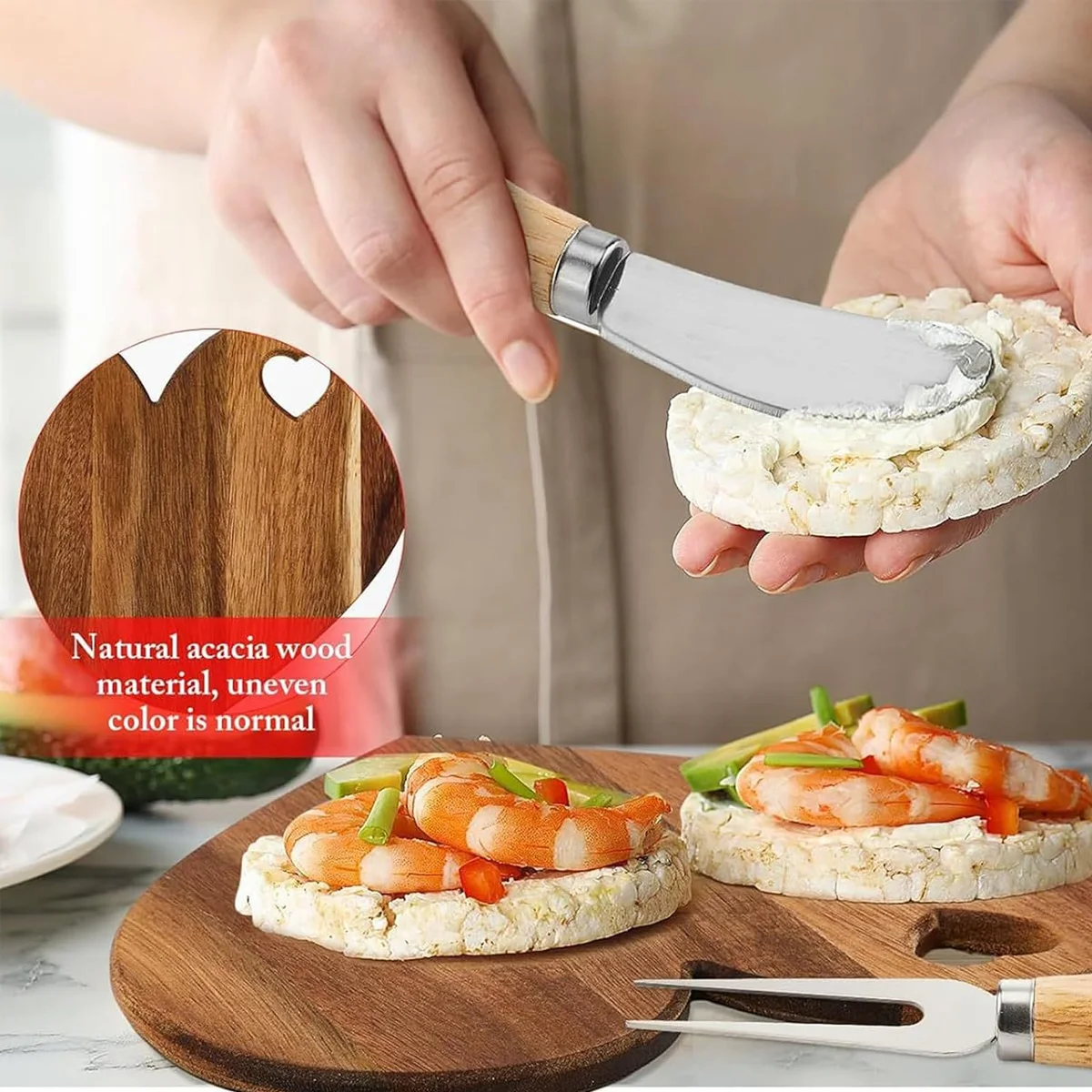 Favor Heart Cheese Board Set, Mini Charcuterie Board with Cheese Knives&Fork, for Guest, Bridal, Wedding Birthday, Valentines