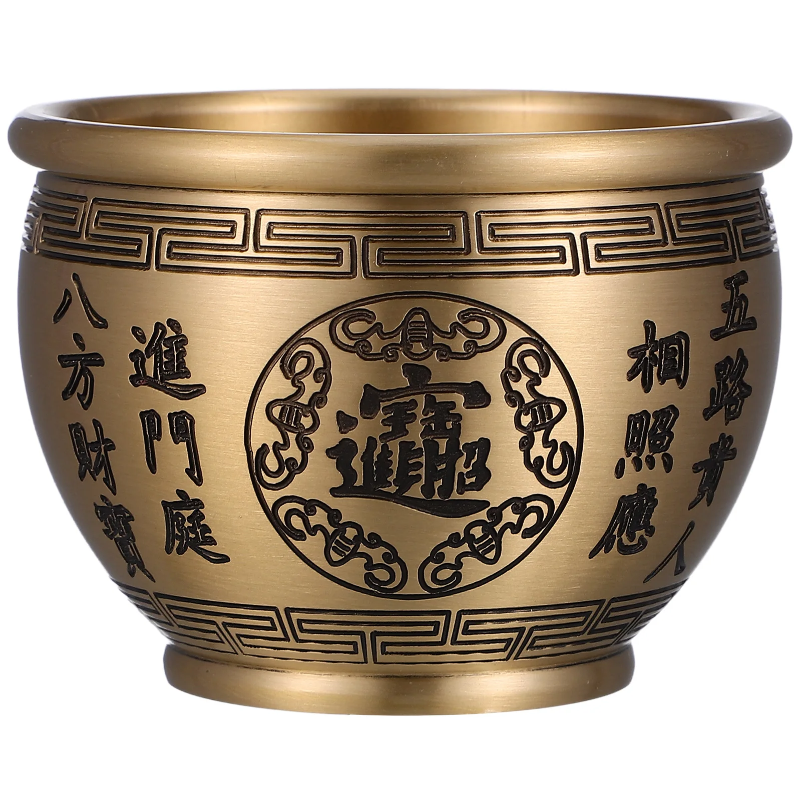 

Feng Shui Bowl Sculpture Home Office Decor Prosperity Treasure Basin Large Storage Copper Brass Bowls Wealth Lucky