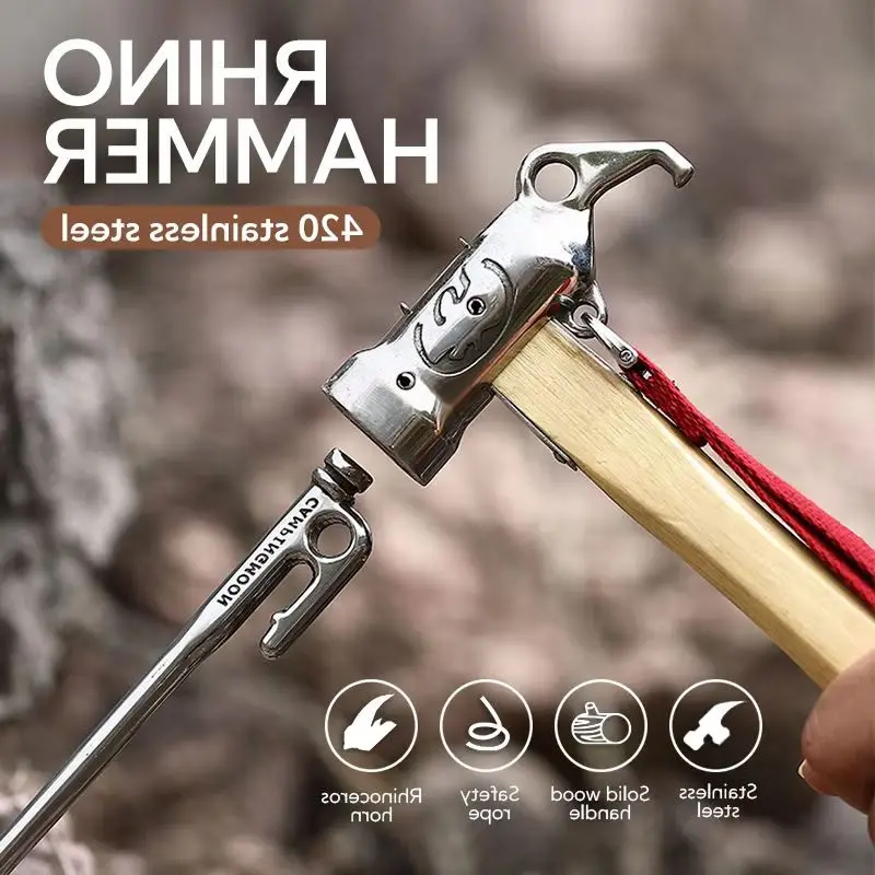 

Durable metal wood handle, hand rope, claw hammer