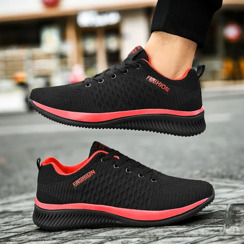 Breathable Mesh Casual Men Shoes Trendy Lightweight Walking Flats Male Tennis Sneakers Outdoor Running Fitness Shoes for Men