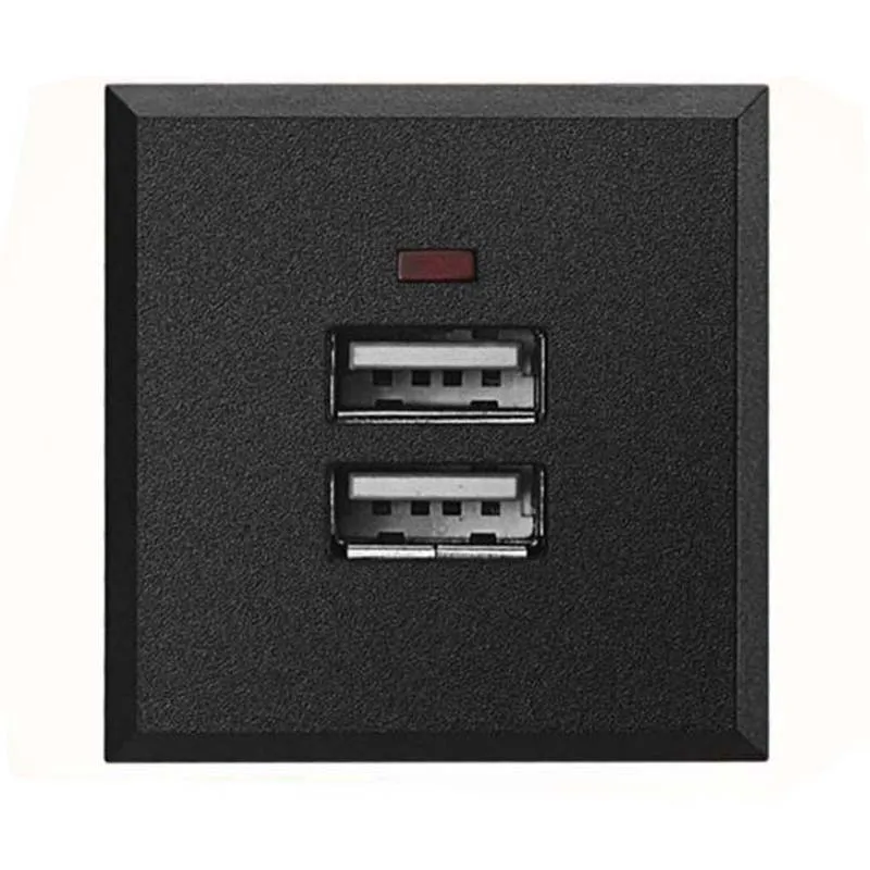 Fonte preto branco 5v 2.1a incorporado dupla usb ac tomada de alimentação usb cartão-tipo de tomada de mesa dc carregamento módulo de tomada de energia