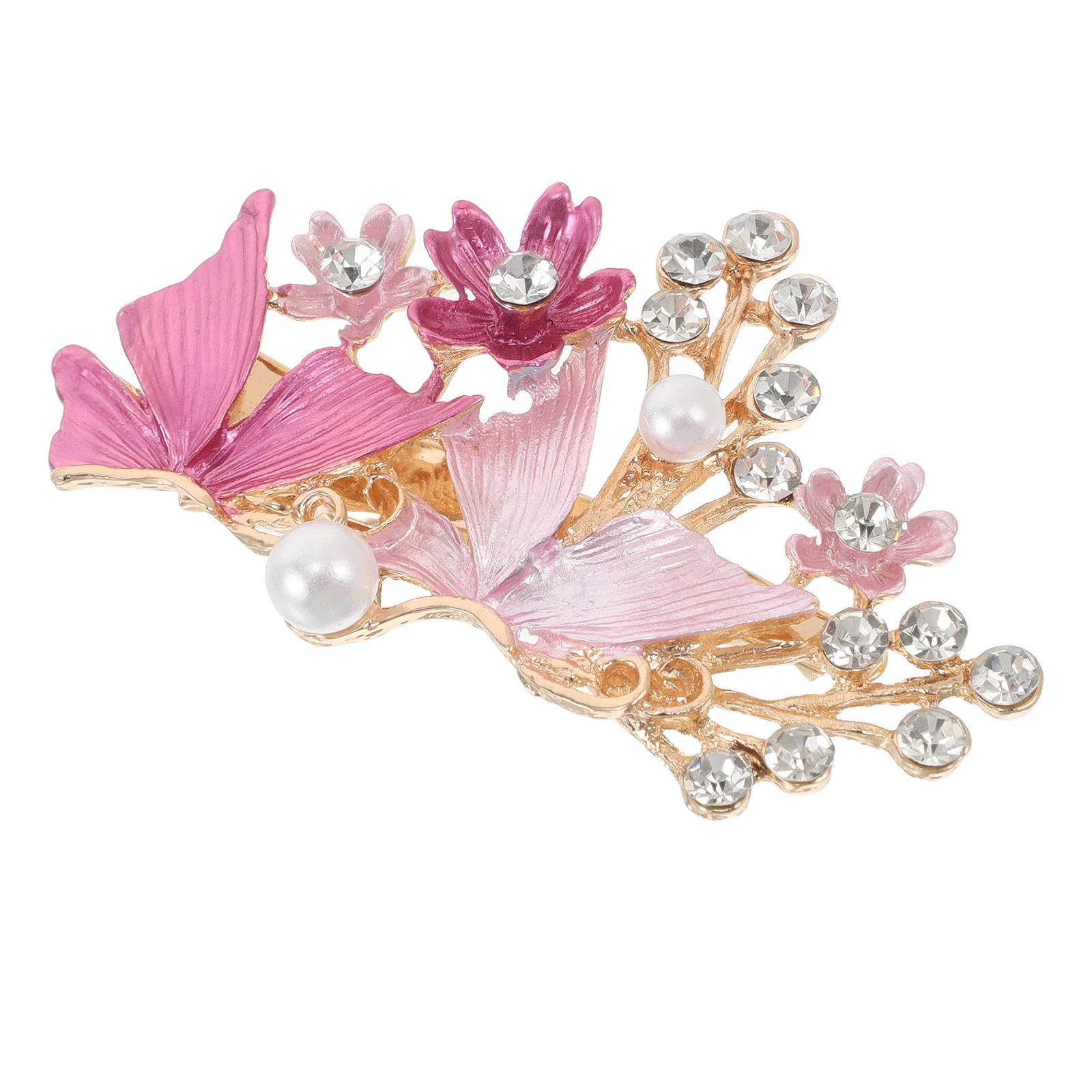 

1PCS Vintage Flower Hairpins for Women Retro Alloy Decorative Hair Clips Rhinestones Butterfly Style Large Metal Flower
