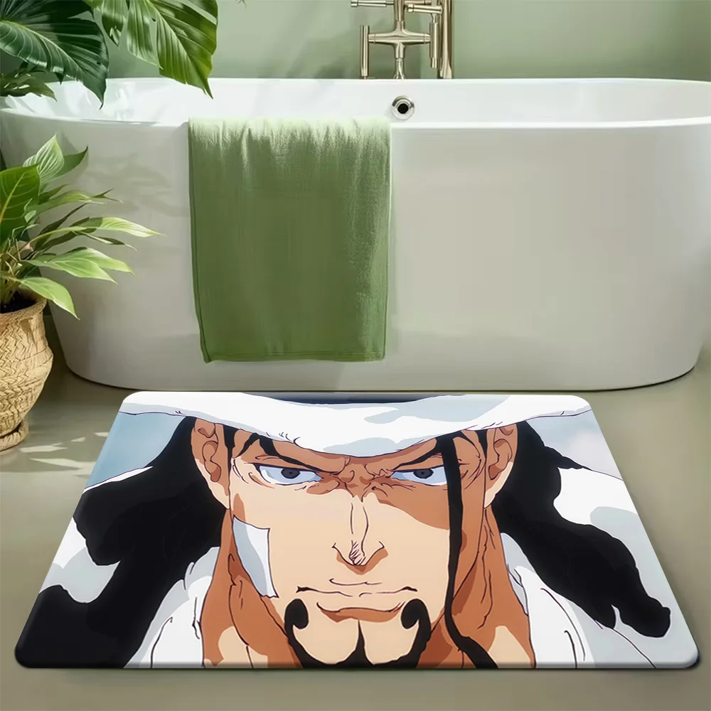 Alfombra de Baño Antideslizante y Absorbente con Diseño de Rob Lucci de One Piece, Alfombra de Baño con Personaje Icónico del Gobierno Mundial