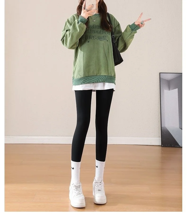 Pantaloni da yoga extra slim da donna con motivo curvo vintage fluorescente da donna in cotone al ginocchio in pizzo medio raccolto sollevare vestire le gambe a fessura divertenti