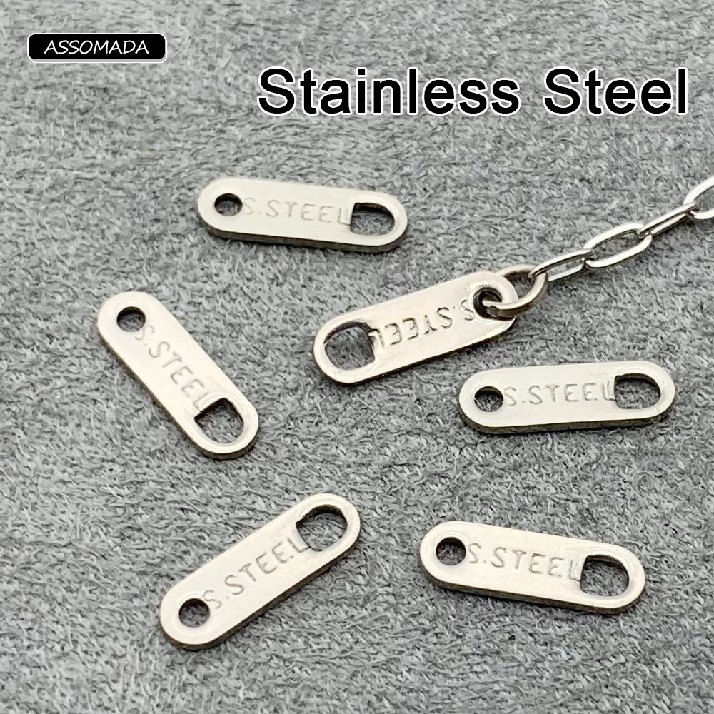 50pcs Stainless Steel End Tail Charms Pendants Extender Chain End Piece Beads Charms For Necklace Bracelet Chain Accessories