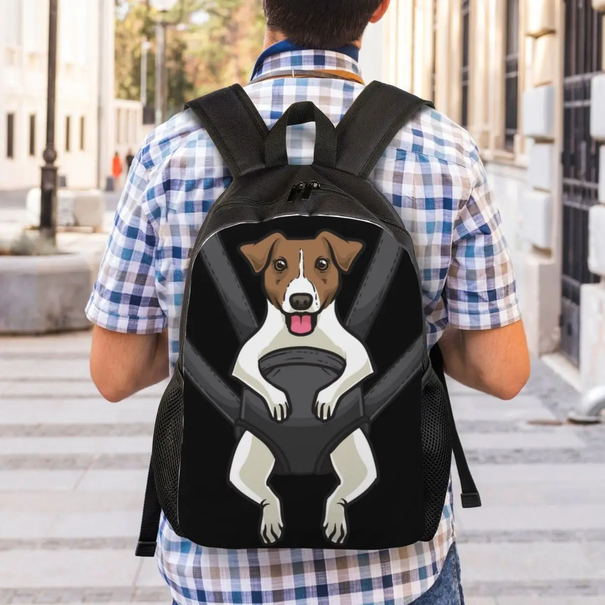 Jack Russell Terrier Carrier Bag Travel Backpack Women Men School Computer Bookbag Funny Dog Lover College Student Daypack Bags