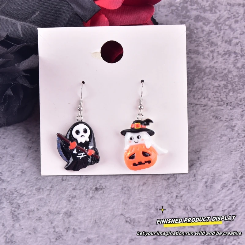 10 قطع هالوين شبح ريبر الراتنج سحر ل القرط المفاتيح DIY الديكور الأزياء والمجوهرات والاكسسوارات #4