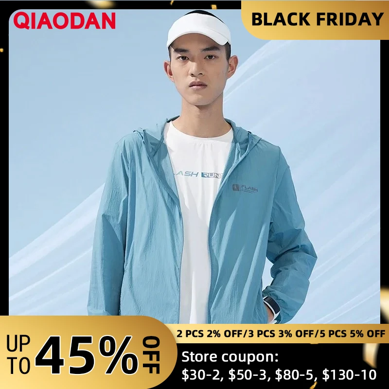 

QIAODAN Casual Sun Protection Clothing Men's 2025 Summer Lightweight Quick-Drying Outdoor Anti-UV Ice Cycling Jacket XFD23231251