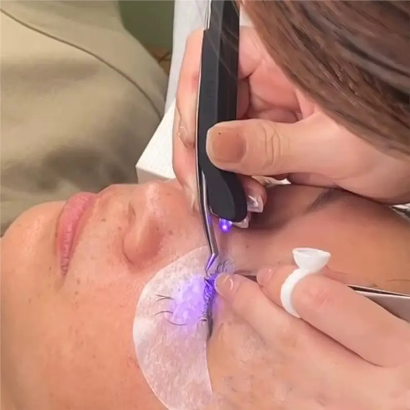 A01F-Eyelash Extension Grafting UV Curing Lamp Ultraviolet UV Tweezers Rechargeable Portable UV Light For Lash Glue Fast UK Plug