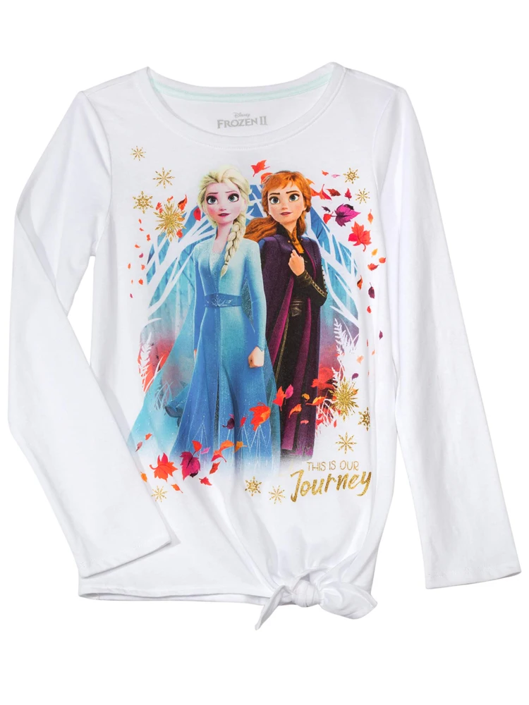 Children's sweater T-shirt Elsa Anna Cotton casual Long Sleeve Graphic Cartoon children TShirt Girls Clothes Oullovers 4-16Y