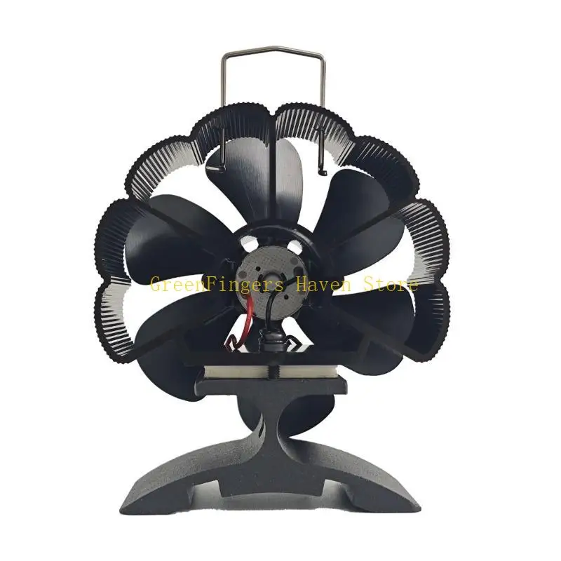 

F68D Aluminum 6 Leaves Heat Powered Fireplaces Stove Fan for Wood Burning Circulating