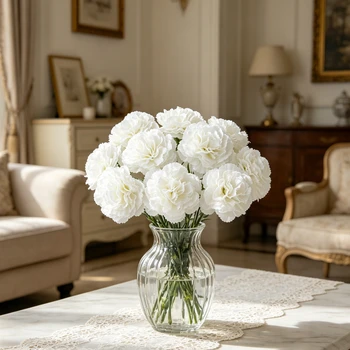4/8pcs Artificial Flowers Silk Carnations Home Room Wedding Bridal Bouquet Festival Table Decor Accessories Garden DIY Gift