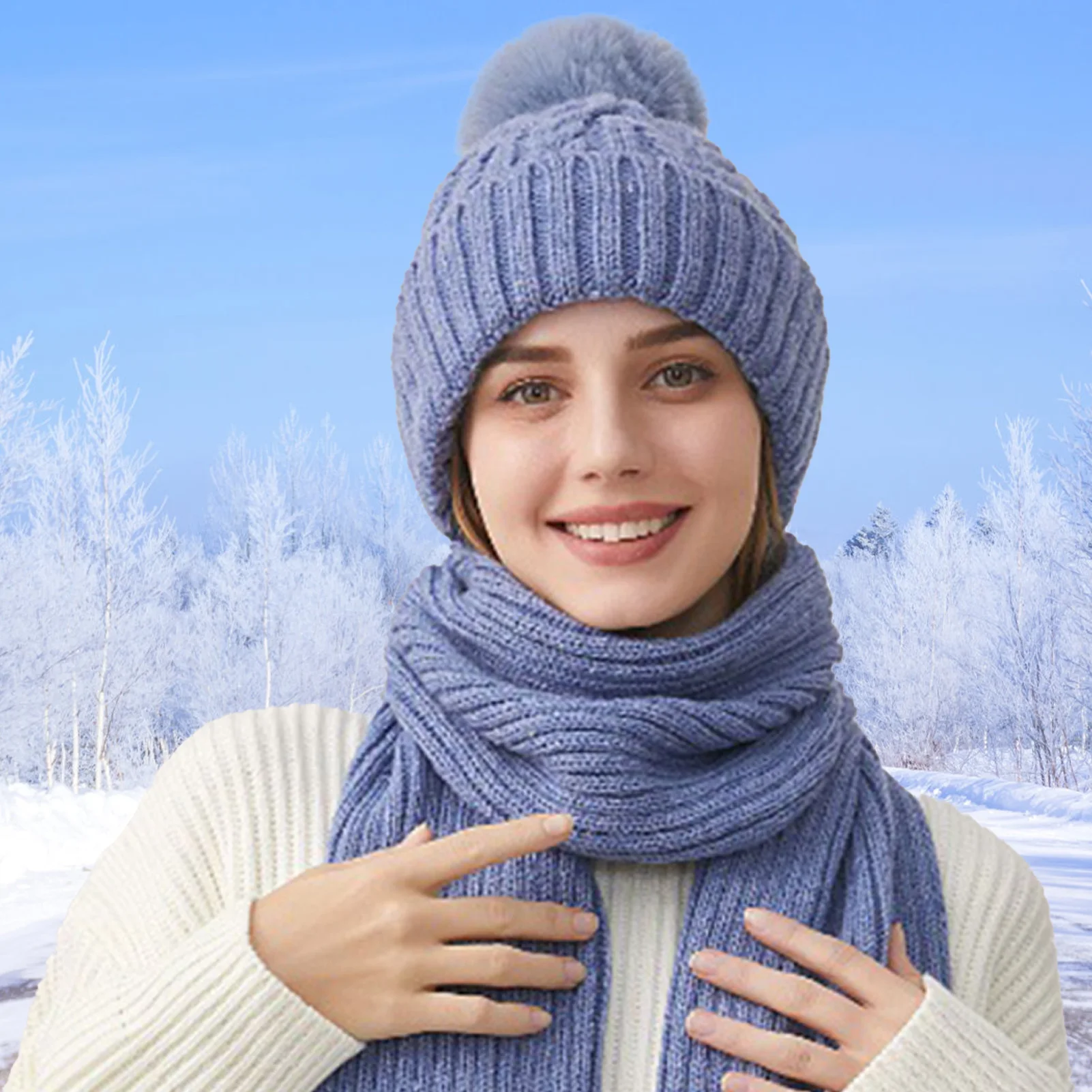 سميكة يندبروف وشاح مجموعة للنساء الشتاء في الهواء الطلق محبوك وشاح دافئ للتخييم التنزه ركوب الدراجات الأوشحة الباردة والدليل على