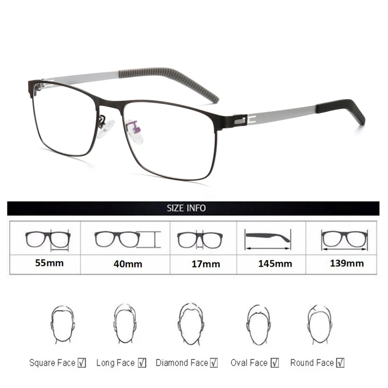 Titanium Alloy Frame Blue Light Blocking Photochromic Reading Glasses Men Computer Presbyopic Eyeglasses Magnifying Eyewear image 5