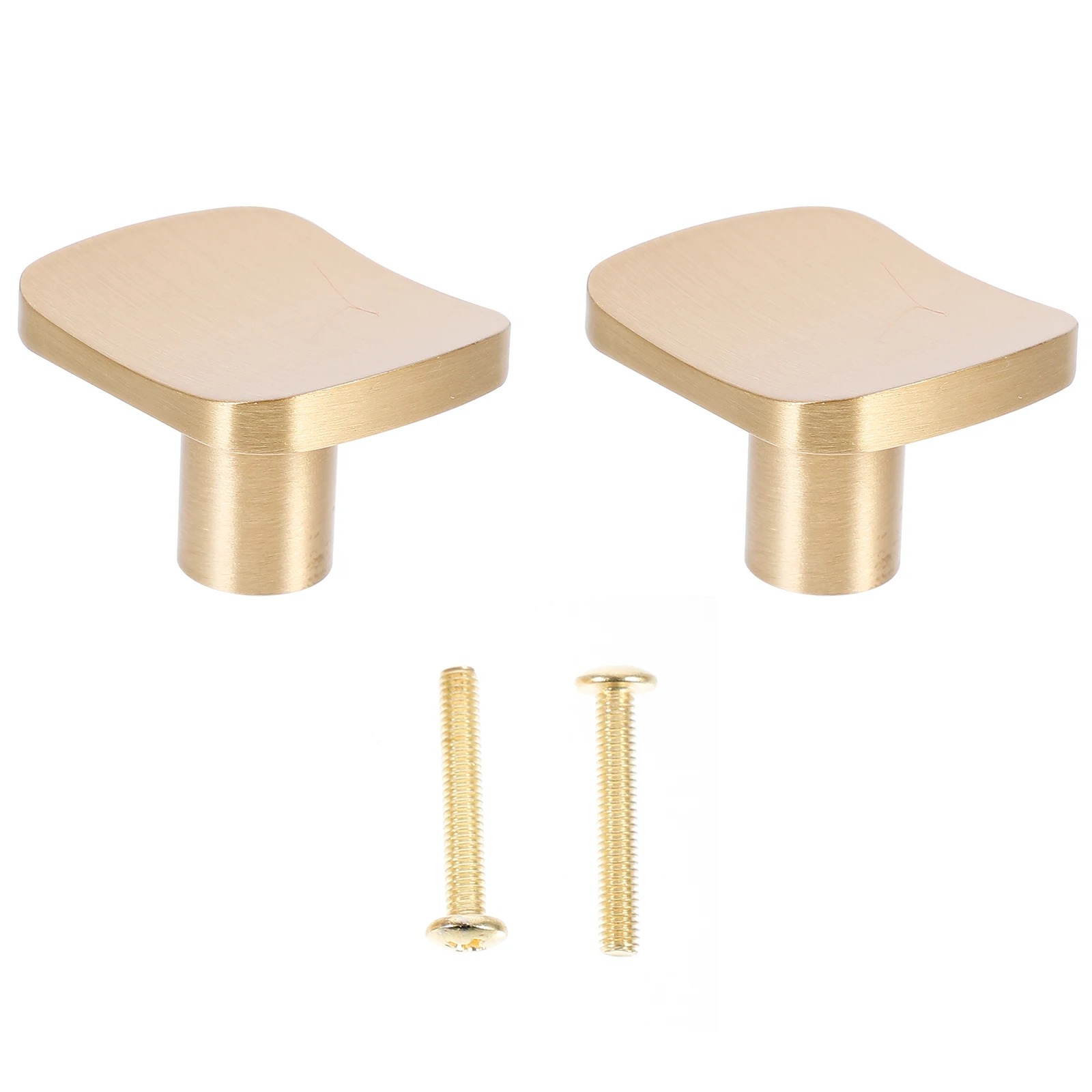 

2Pcs Square Pillow Handles Golden Single Hole Furniture Hardware Wardrobe Door Pull Knobs Closet Cabinet Decorative Brass