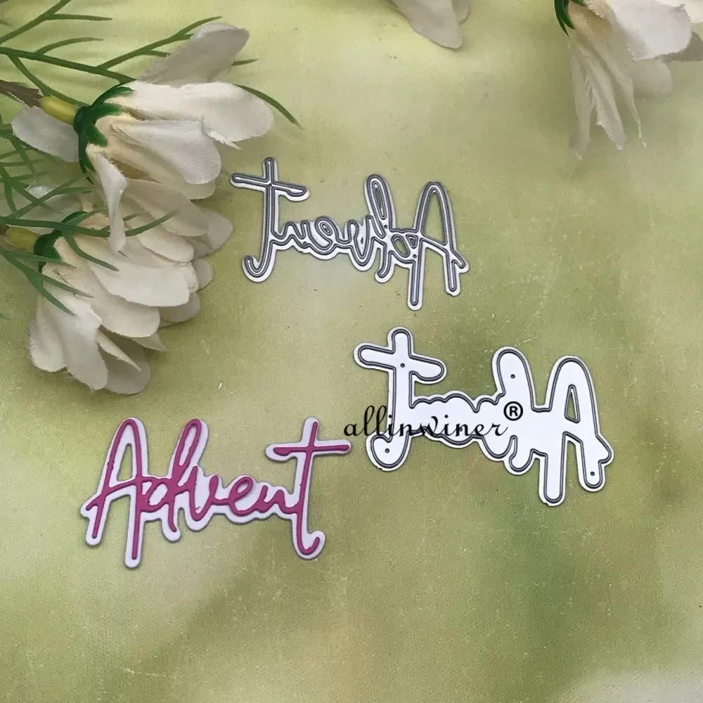 Carbon Steel Advent Word Phrase Cutting Dies Text Letter Craft Mold for Scrapbook Layouts Journal Paper Craft Projects