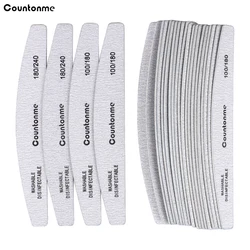 10Pcs/20Pcs Professional Wooden Nail Files 180/240 Buffer 100/180 Grey Boat Wood Sandpaper Block Gel Polisher Sanding Nail Files