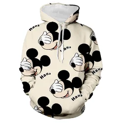 Mickey Minnie Cartoon 2024 Moda Unisex Wiosna Nowy Styl 3D Nadrukowane Bluzy Dziecięce Topy Damskie Street Style Casual Bluzy y2k