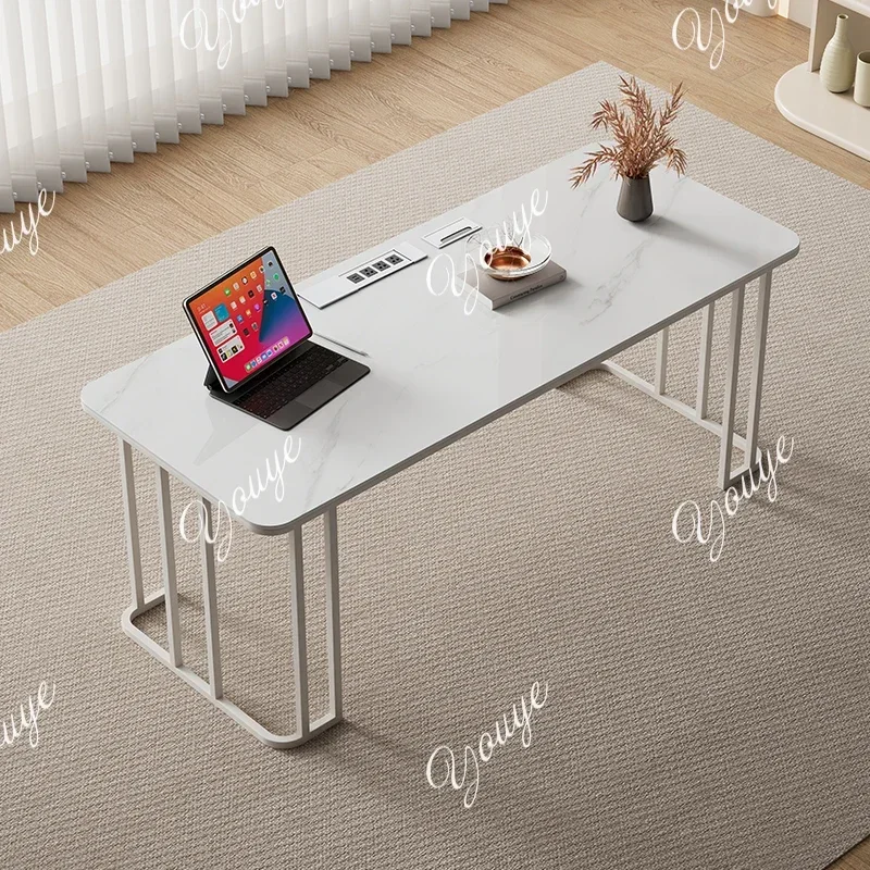 J N49 J Italian Modern Light Luxury Desk Cream Style Simple Desktop Home Rock Slab Computer Desk All Apartment Learning Office