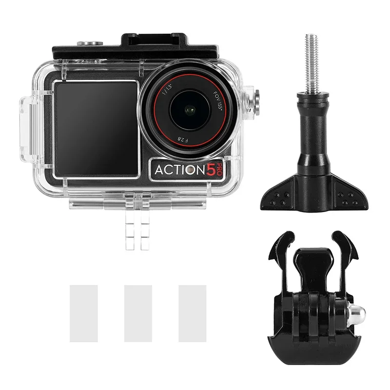 Waterproof Case With Extended Cold Boots Interface Dive 60 Meters Protective Cover For DJI Action 34 5 Pro Camera Accessories