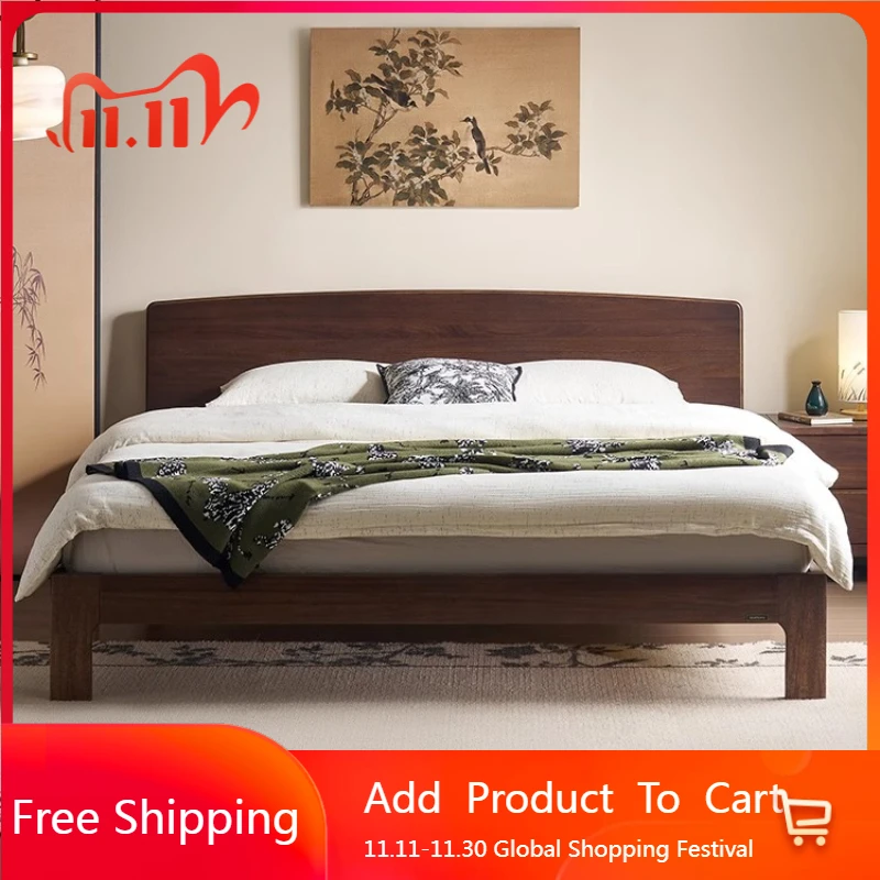 

Rattan Loft Bed Floating Wooden Simple Sleeping Safe Japanese Queen Bed Space Saving Platform Letto Matrimoniale Home Furniture