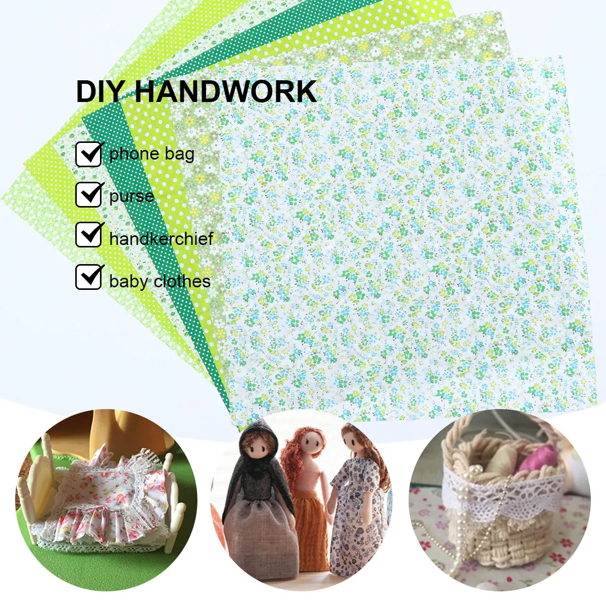 

7 Cotton Patchwork Quilting Printing Cloth Sewing Diy Sewing Fabric DIY Fabric Craft Bundle Printing H made Projects