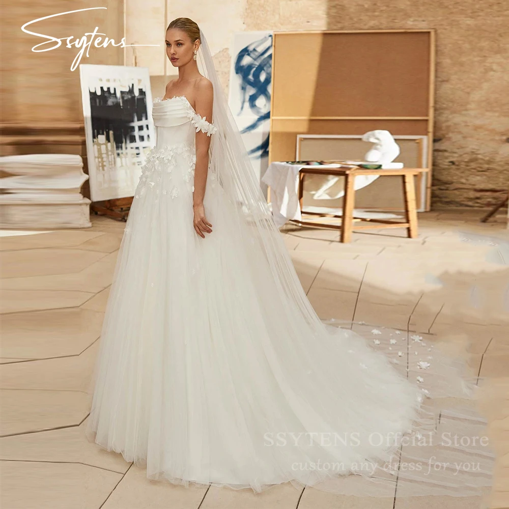 

SSYTENS Luxury Civil Brides Dresses Off Shoulder Corset Wedding Dresses Lace Appliques High Quality Boho Bridal Gowns Customized
