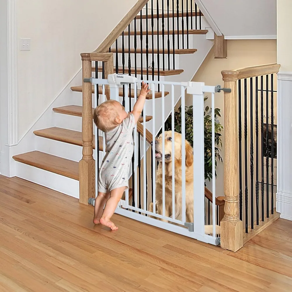 

Baby Gate for Doorways and Stairs, 26''-40'' Auto Close Dog/Puppy Gate, Easy Install, Pressure Mounted, No Drilling