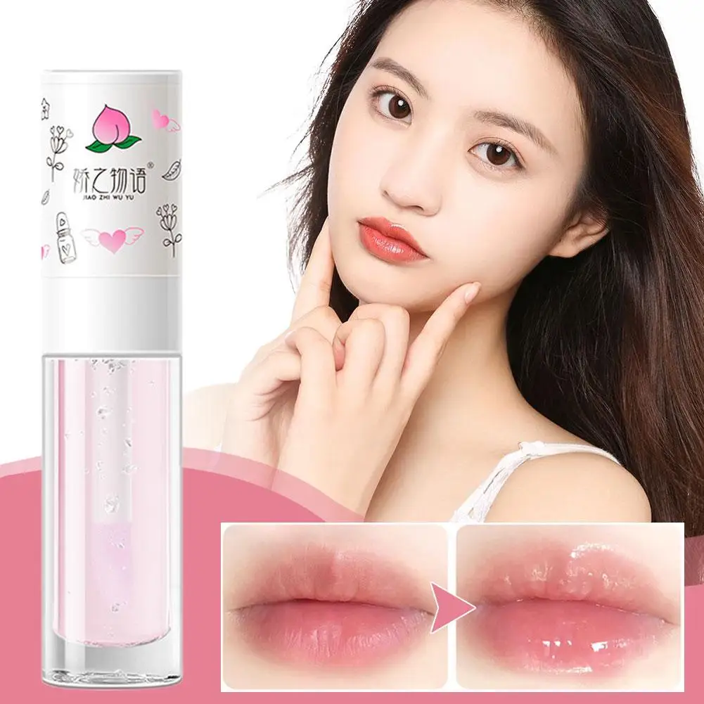 Peach Milk Honey Lip Oil allevia Dry Moisturizing Lip Gloss sbiadisce le linee delle labbra labbra leggere d'acqua grande testina trucco coreano carino