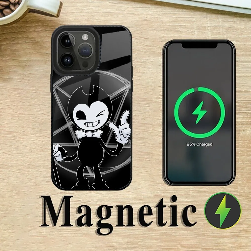 Game B-Bendy Phone Case For iPhone 16,15,14,13,12,11,Plus,Pro,Max Mini Magsafe Magnetic Wireless Charging