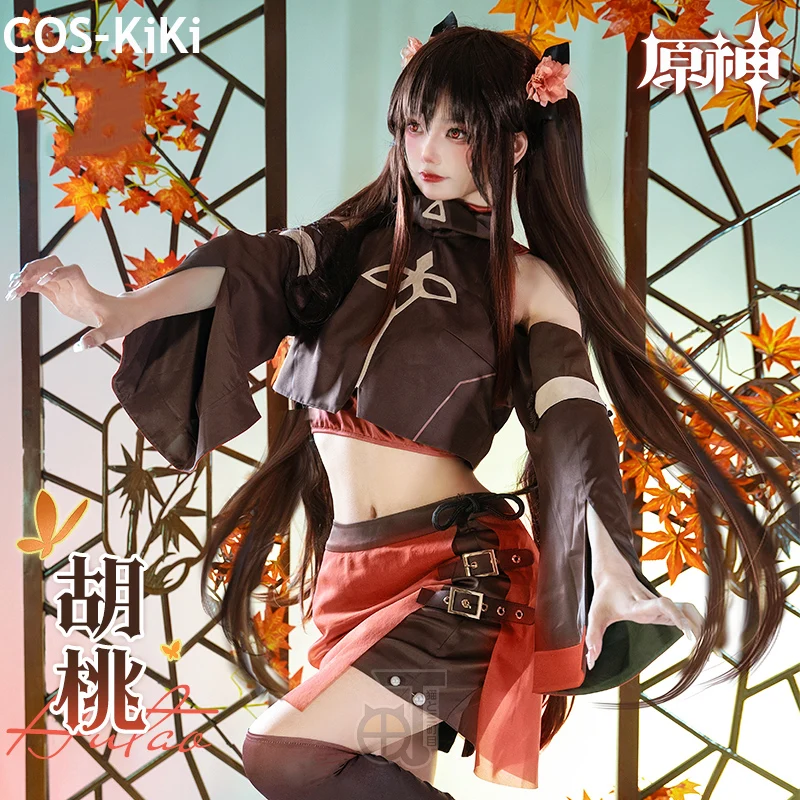 

COS-KiKi Genshin Impact Hu Tao Daily Fashion Game Suit Cosplay Costume Sweet Cool Uniform Halloween Party Role Play Outfit Women