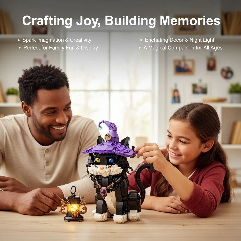 

Creative Technical Assembly Bricks Magic Cat Building Blocks MOC Model STEM Educational Toys Christmas Gift for Adults Kids