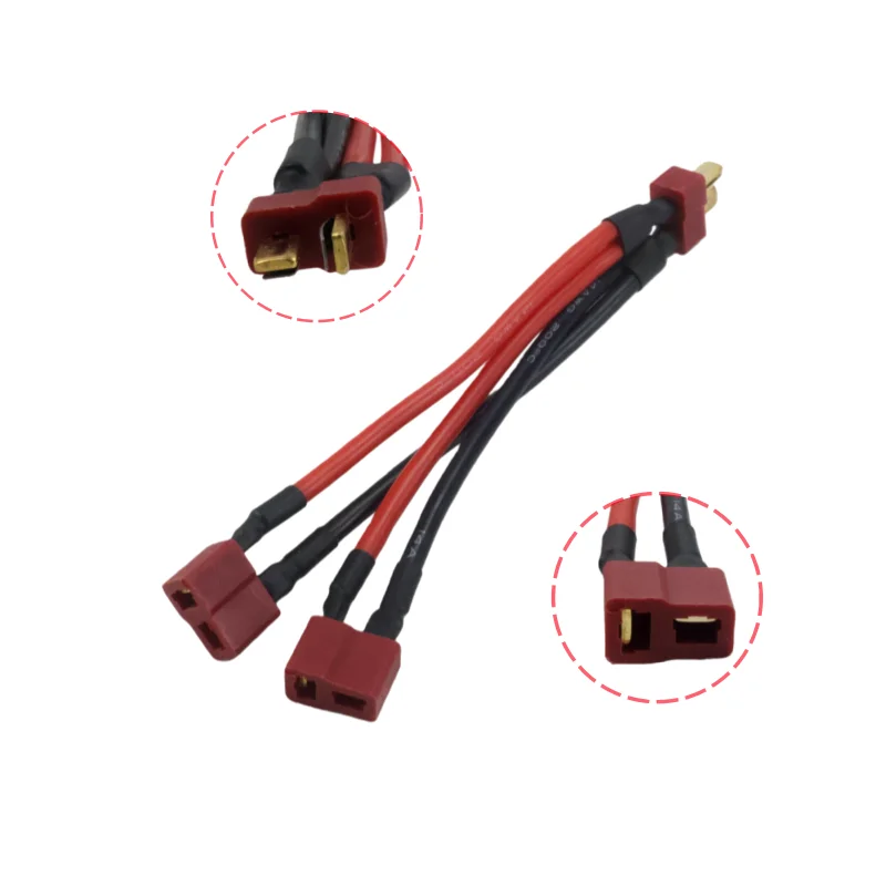 1pcs T Plug Parallelle Batterij Connector Kabel T-Plug Y Draad 14AWG 10CM Siliconen Kabel voor RC Lipo DIY Quadcopte Vaste Vleugel Model
