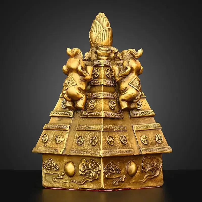

Copper Four Elephant Wealth Ornaments Lucky Wealth Figurine Desktop Decoration