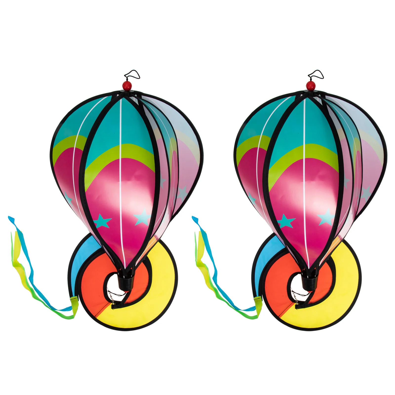 

2Pcs Hot Air Balloon Windmill Decorations Colorful Eyecatching Garden Yard Pendant Ornaments Hot Air Balloon Windmill Decors