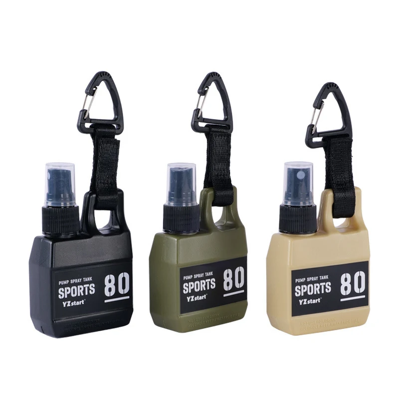 Outdoor Portable Spray Bottle Pump with Buckle for Camping Travel - Refillable Cosmetic Alcohol Perfume Dispenser Container