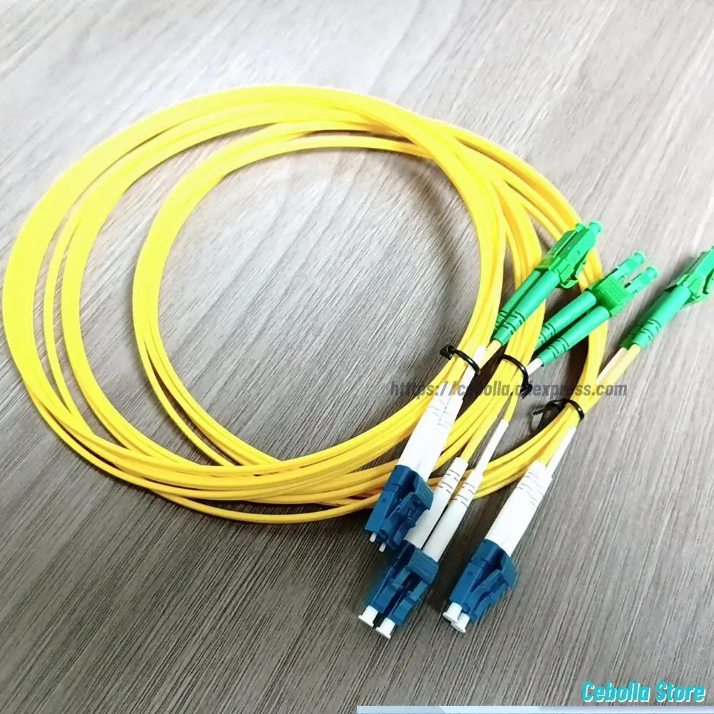 Fiber optical jumper LC/APC To LC/UPC 2M Single Mode Duplex Optical Fiber Patch Cord Cable Dual Core ,2.0/3.0Mm