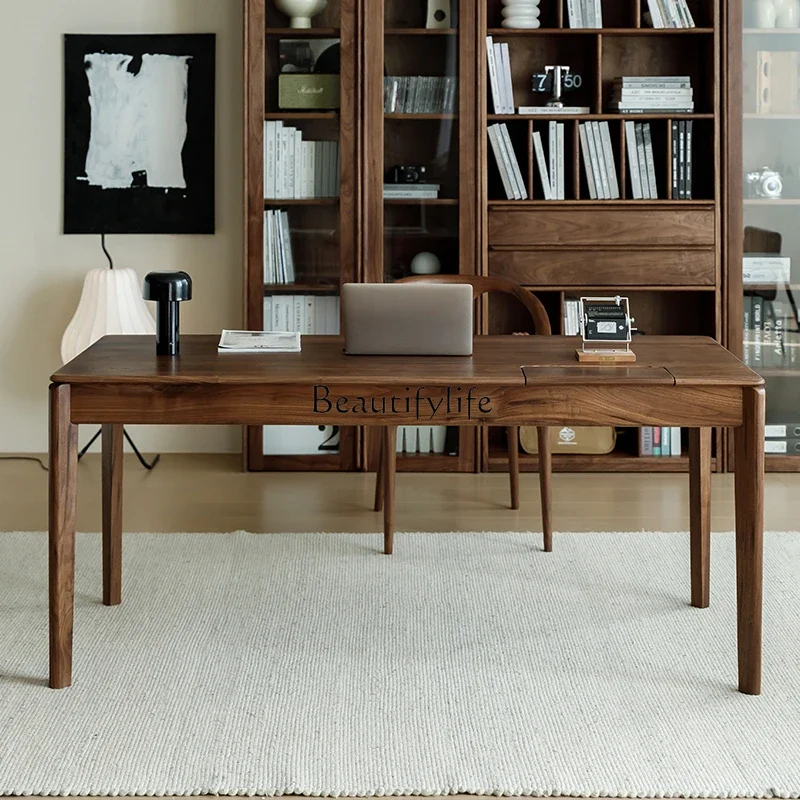 FG44All solid wood double learning and writing computer desk office Nordic modern home dining table