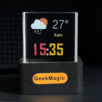 GeekMagic GIFTV Kristall holografische Desktop-Dekoration: Intelligente Wetterstation mit GIF-Animation und Fotoalben