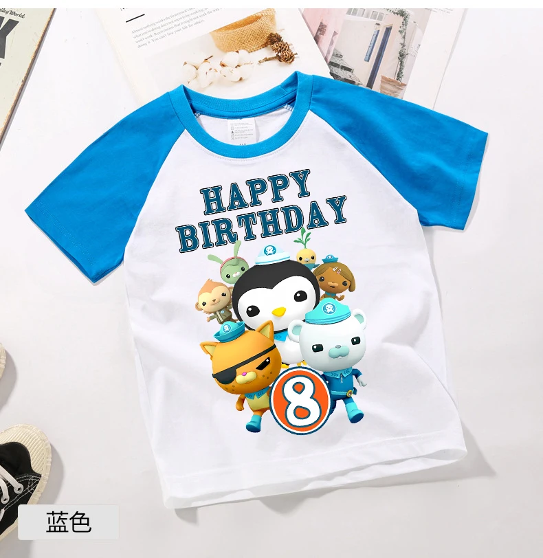 

Красочная футболка Octonauts, летняя милая одежда с короткими рукавами для мальчиков, детские хлопковые топы в стиле аниме, цифровая детская футболка с героями мультфильмов, подарок на день рождения