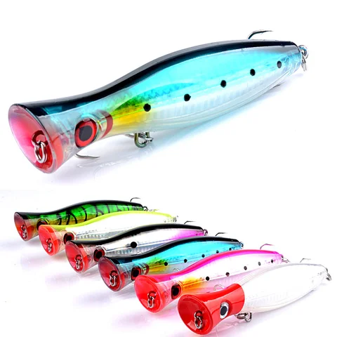 PROBEROS 1pc 12.5cm 40.3g Popper Fishing Lure Hard Artificial Bait with 2 Treble Hooks Carp Fishing Lures Wobbler,Luya bait