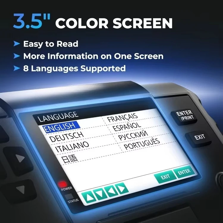 جهاز اختبار بطارية السيارة الشهير، اختبارات التحريك 12 فولت/24 فولت وحمل المولد للشحن 100-2000CCA جهاز قياس جهد البطارية الرقمي