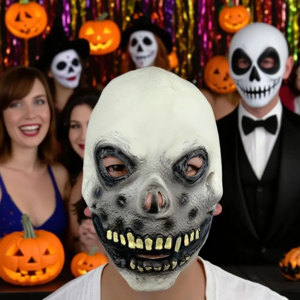 

Novelty Realistic Halloween Skull Mask Spooky Creativity Scary Skull Headgear Funny Breathable Full Face Mask Carnival Party