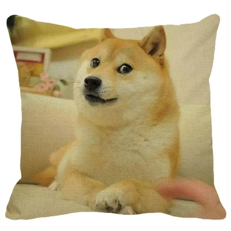 Cute Pet Dog Cushion Cover Shiba Inu Throw Pillow Cover Living Room Sofa Cushion Cover Home Decoration Pillowcase 45*45cm