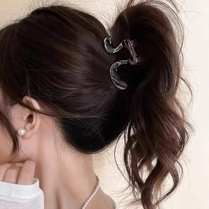Elegante gebogene Haarnadeln für Frauen, Design für hohen Pferdeschwanz am Hinterkopf, Haaraccessoires – Detail 5