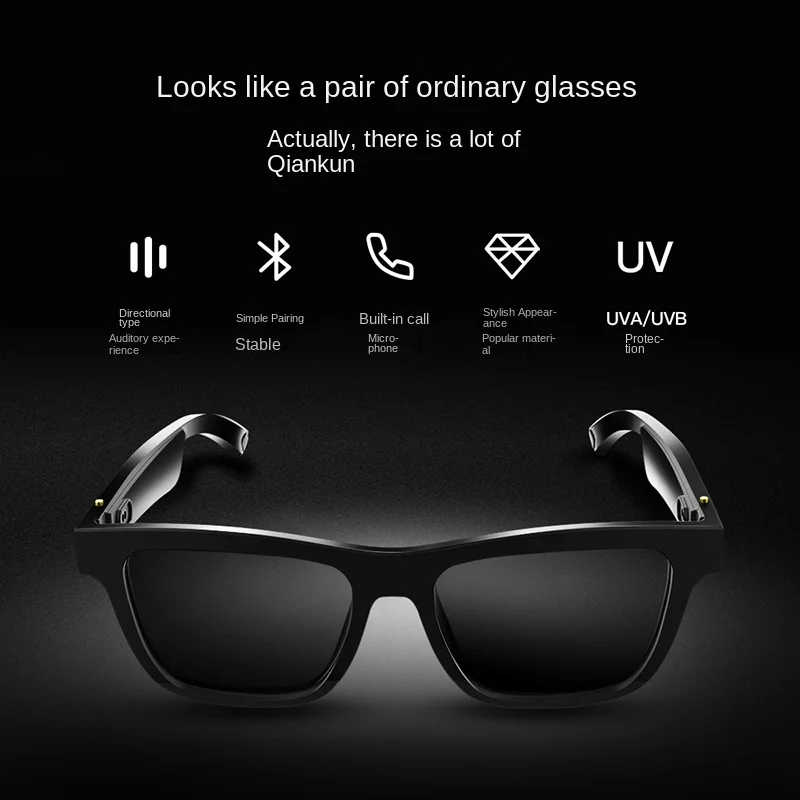 

New smart glasses E10 sunglasses black technology can talk to listen to music Bluetooth audio glasses.